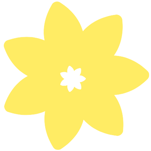 Grafik einer Blume in Gelb als Dekoelement