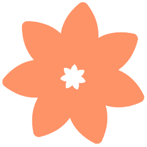 Grafik einer Blume in Orange als Dekoelement
