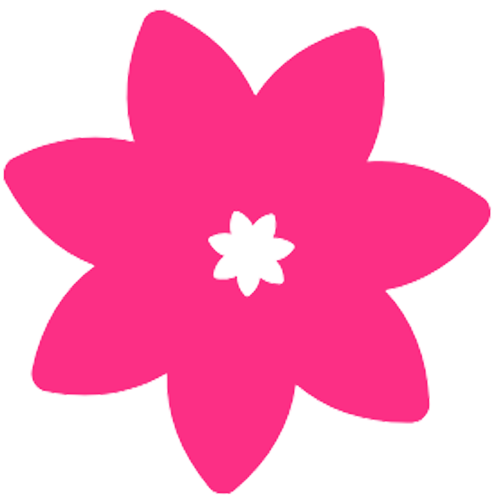 Grafik einer Blume in Pink als Dekoelement