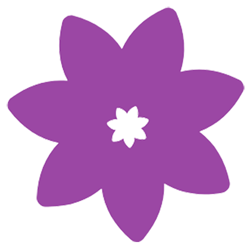 Grafik einer Blume in Violett als Dekoelement