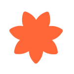 Grafik einer Orangen Blume als Dekoelement