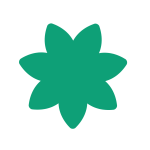 Grafik einer grünen Blume als Dekoelement