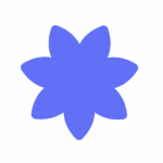 Grafik einer blauen Blume als Dekoelement