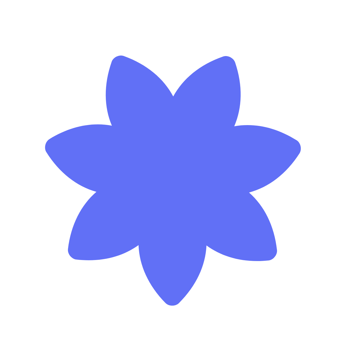Grafik einer blauen Blume als Dekoelement