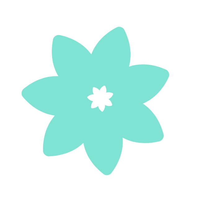 Grafik einer grünen Blume als Dekoelement