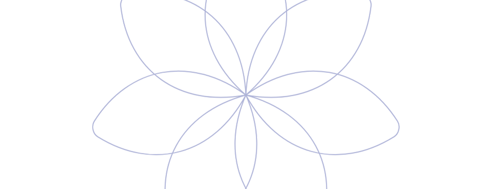 Grafik einer Blume mit blauen Outlines als Dekoelement