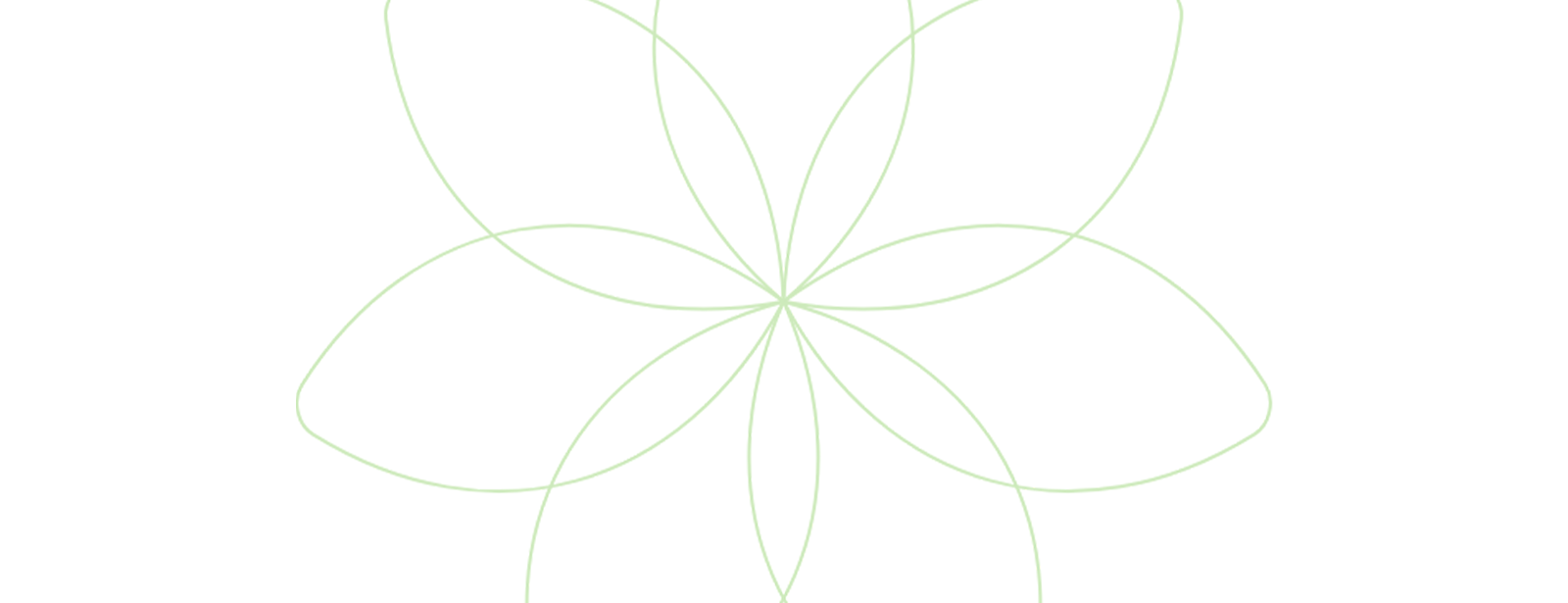 Grafik einer Blume mit grünen Outlines als Dekoelement