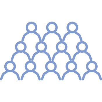 Icon von vielen Menschen mit lila Outlines