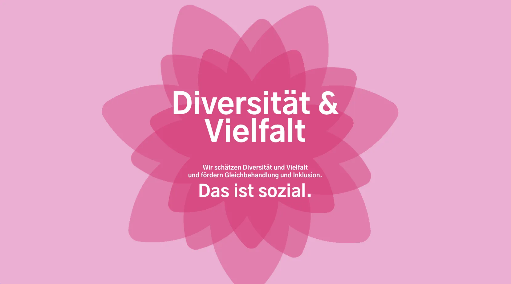 Diversität & Vielfalt - Wir schätzen Diversität und Vielfalt und fördern Gleichbehandlung und Inklusion. Das ist sozial.