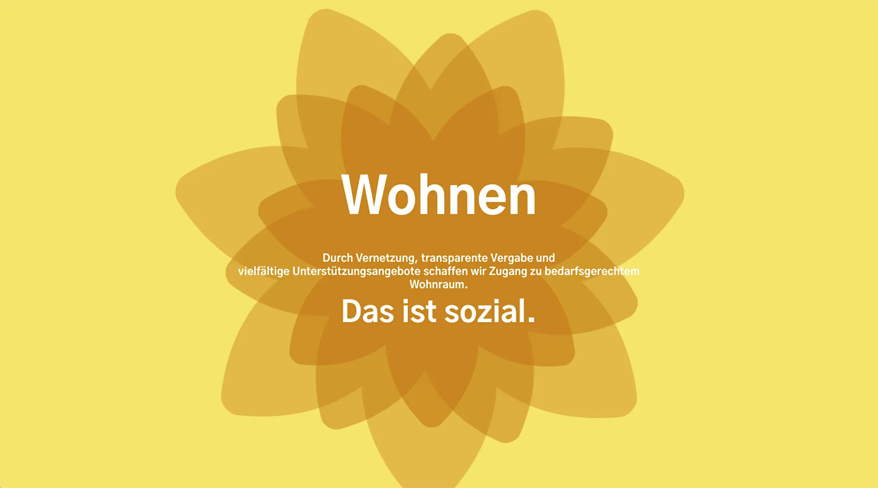 Wohnen - Durch Vernetzung, transparente Vergabe und vielfältige Unterstützungsangebote schaffen wir Zugang zu bedarfsgerechtem Wohnraum. Das ist sozial.